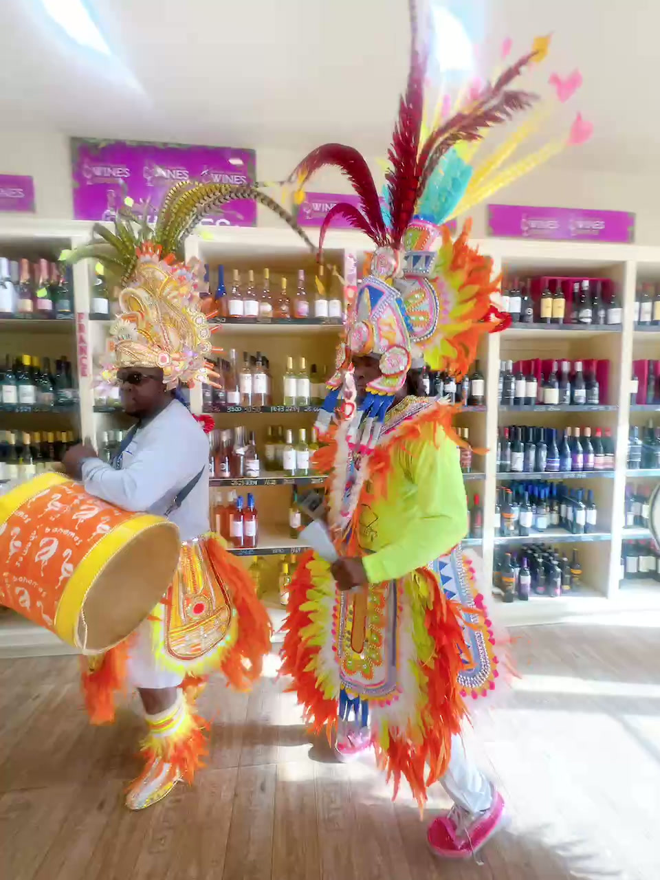Junkanoo Island Tours guests celebrating in Grand Bahama